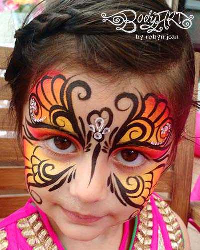 Butterfly Face Painting by Robyn Jean San Francisco Bay Area Professional Fine Artist